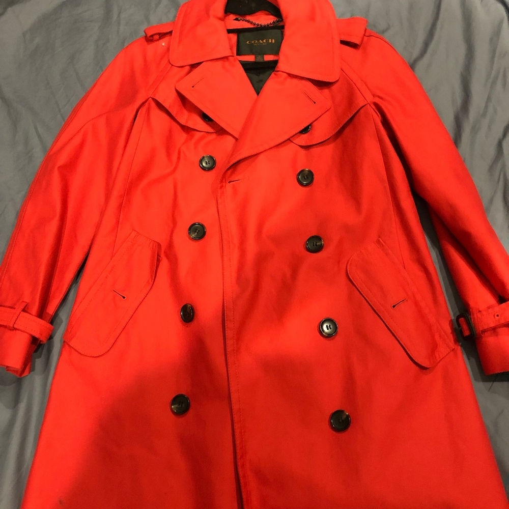 Coach New York Women's Orange Jacket Coat Size 4